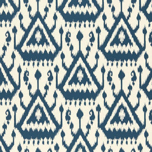 Vientiane Ikat Indigo 5006952 by Schumacher Wallpaper