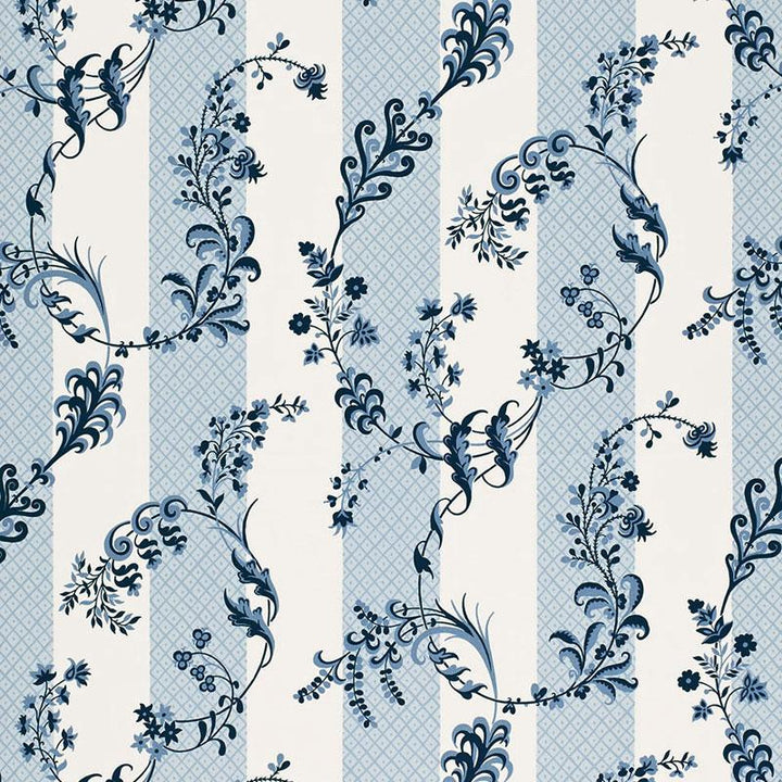 Bagatelle Bleu Marine 175590 by Schumacher Fabric Timothy Corrigan 13.5" - Fabric Carolina -