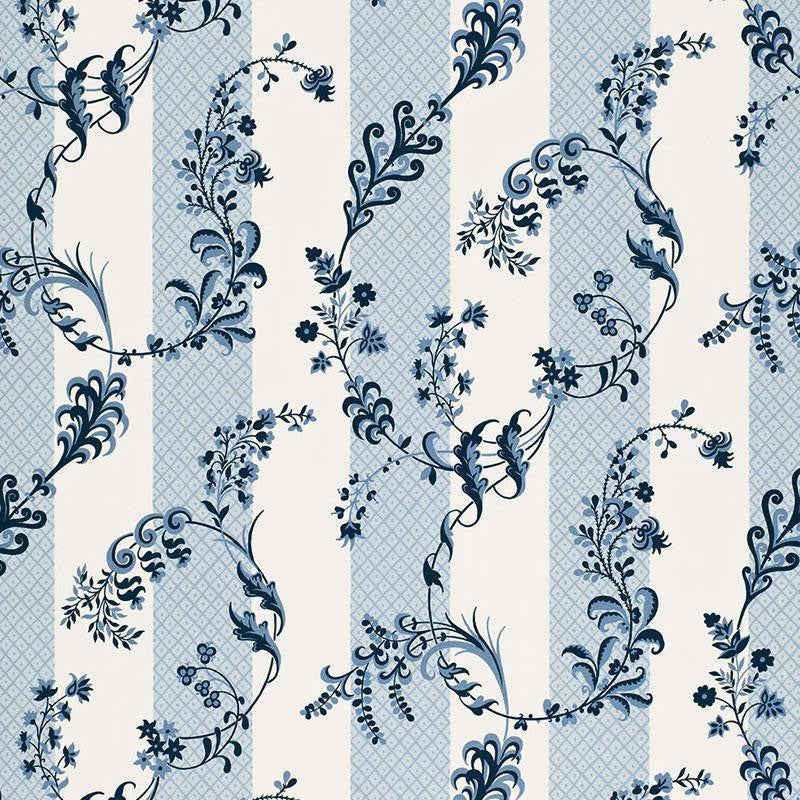 Bagatelle Bleu Marine 175590 by Schumacher Designer Fabric Timothy Corrigan 13.5" - Swanky Fabrics -