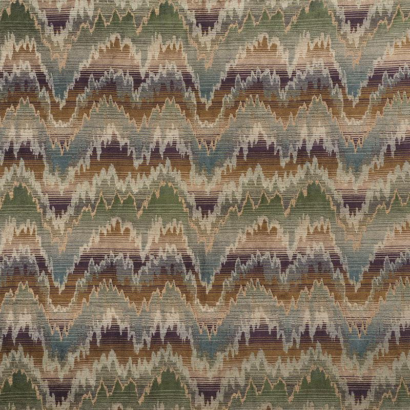 Carpenter Flamestitch Moss 75170 by Schumacher Fabric Relaxed Glamour 12.5" - Fabric Carolina -