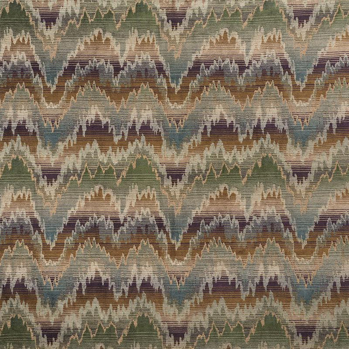 Carpenter Flamestitch Moss 75170 by Schumacher Fabric Relaxed Glamour 12.5" - Fabric Carolina -