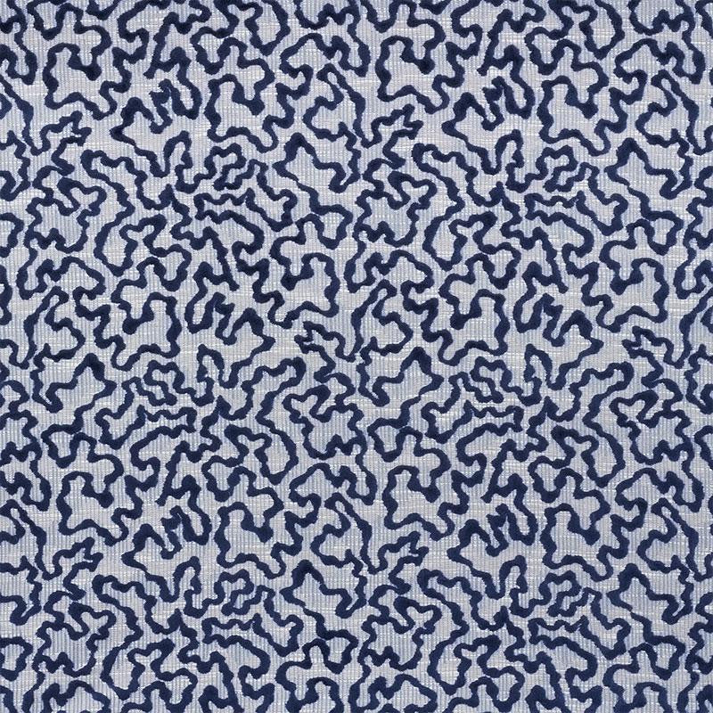 Janis Velvet Blue 75222 by Schumacher Designer Fabric Relaxed Glamour 13.88" - Swanky Fabrics -