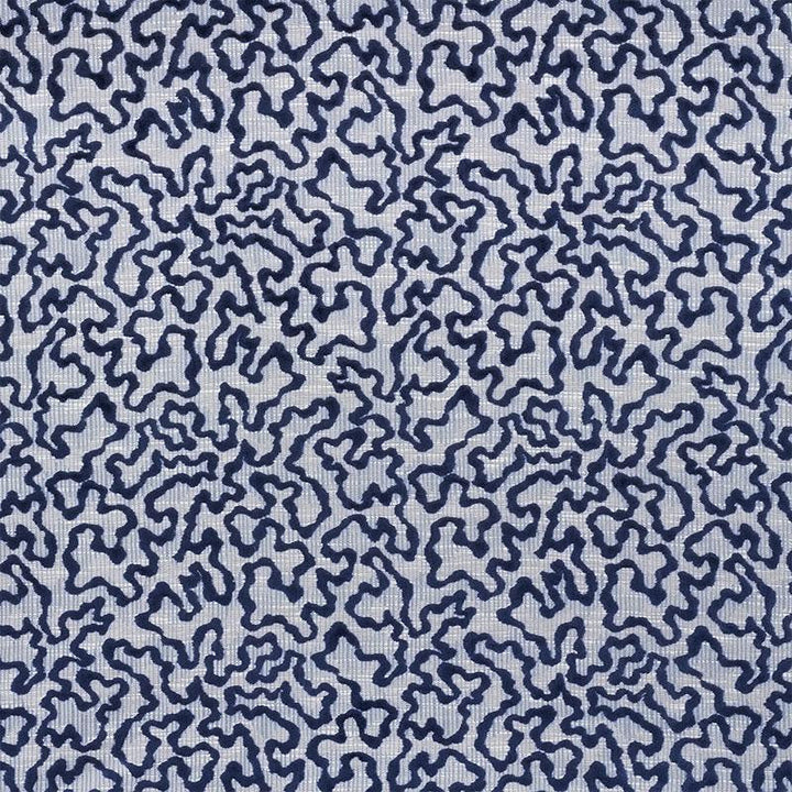 Janis Velvet Blue 75222 by Schumacher Designer Fabric Relaxed Glamour 13.88" - Swanky Fabrics -
