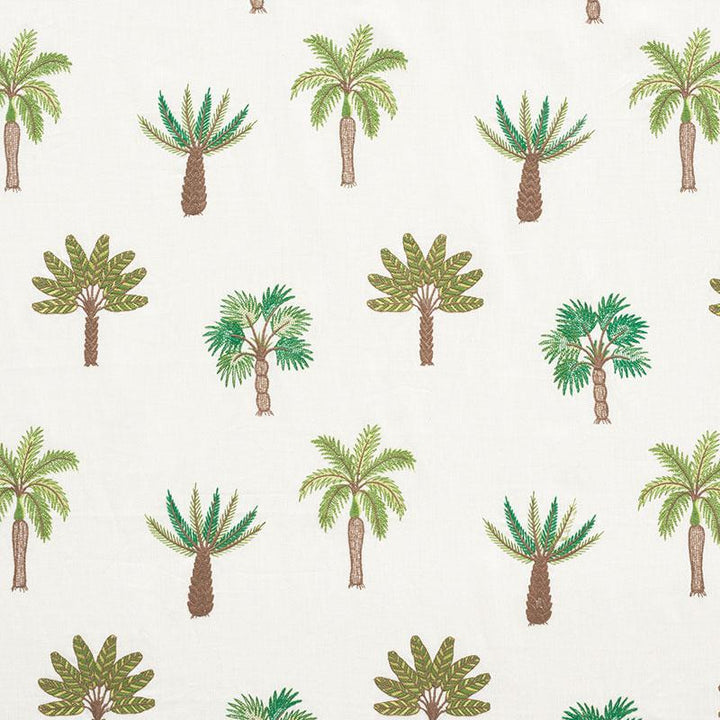 Palmetto Beach Embroidery Green 75300 by Schumacher Fabric Nautilus 12.75" - Fabric Carolina -