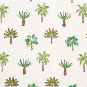 Palmetto Beach Embroidery Green 75300 by Schumacher Fabric
