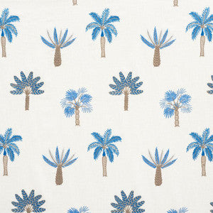 Palmetto Beach Embroidery Blue 75301 by Schumacher Fabric