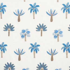 Palmetto Beach Embroidery Blue 75301 by Schumacher Fabric