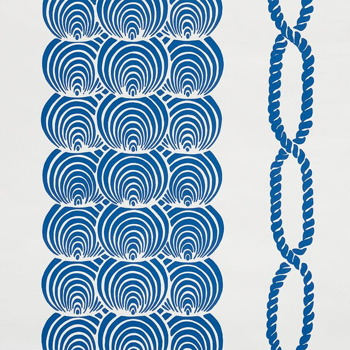 Coralline Blue 5009430 by Schumacher Wallpaper Nautilus 18.0" - Fabric Carolina -