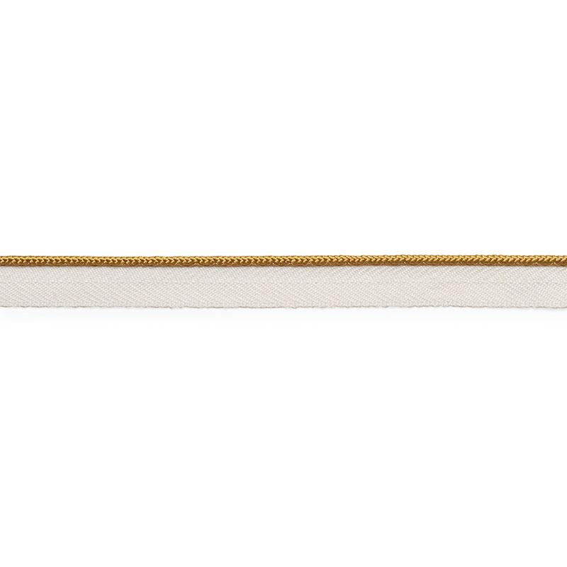 Gustave Silk Lip Cord Narrow Gold 74524 by Schumacher Trim Perfect Basics: Trims - Fabric Carolina -