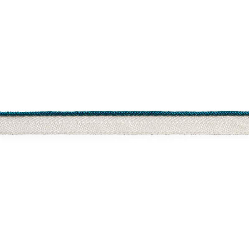 Gustave Silk Lip Cord Narrow Peacock 74527 by Schumacher Trim Perfect Basics: Trims - Fabric Carolina -