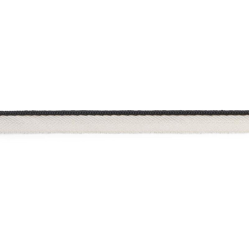Gustave Silk Lip Cord Narrow Black 74531 by Schumacher Trim Perfect Basics: Trims - Fabric Carolina -