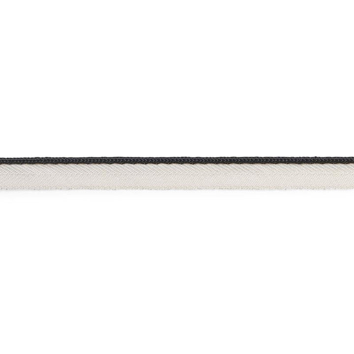 Gustave Silk Lip Cord Narrow Black 74531 by Schumacher Trim Perfect Basics: Trims - Fabric Carolina -