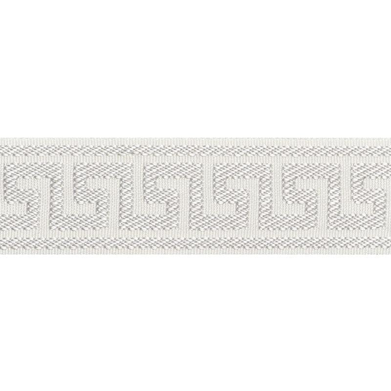 Etienne Silk Greek Key Narrow Dove 74680 by Schumacher Trim Perfect Basics: Trims - Fabric Carolina -