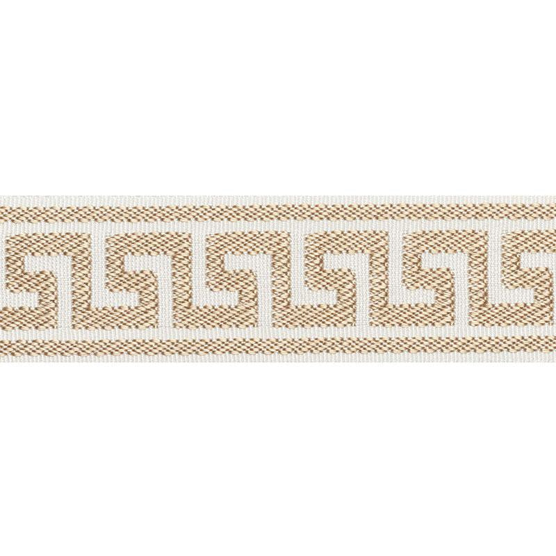 Etienne Silk Greek Key Narrow Sand 74682 by Schumacher Trim Perfect Basics: Trims - Fabric Carolina -