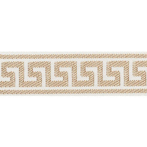 Etienne Silk Greek Key Narrow Sand 74682 by Schumacher Trim