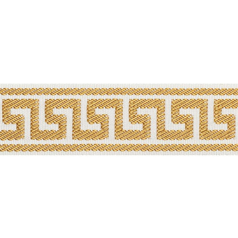 Etienne Silk Greek Key Narrow Gold 74683 by Schumacher Trim Perfect Basics: Trims - Fabric Carolina -