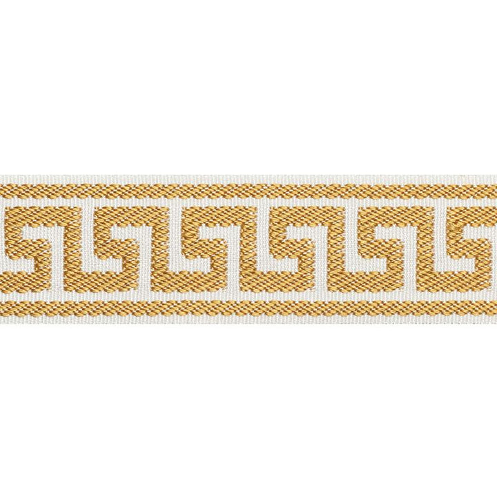 Etienne Silk Greek Key Narrow Gold 74683 by Schumacher Trim Perfect Basics: Trims - Fabric Carolina -