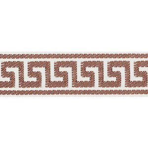 Etienne Silk Greek Key Narrow Brown 74684 by Schumacher Trim
