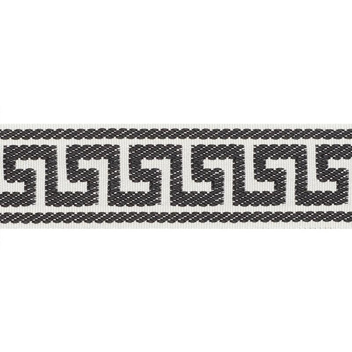 Etienne Silk Greek Key Narrow Black 74685 by Schumacher Trim Perfect Basics: Trims - Fabric Carolina -