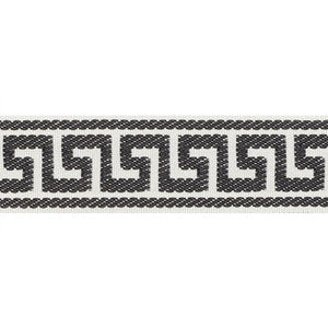 Etienne Silk Greek Key Narrow Black 74685 by Schumacher Trim