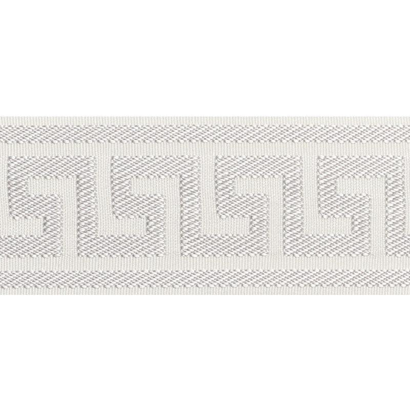 Etienne Silk Greek Key Wide Dove 74700 by Schumacher Trim Perfect Basics: Trims - Fabric Carolina -