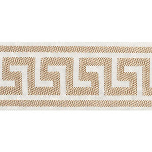 Etienne Silk Greek Key Wide Sand 74702 by Schumacher Trim