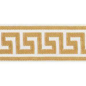 Etienne Silk Greek Key Wide Gold 74703 by Schumacher Trim