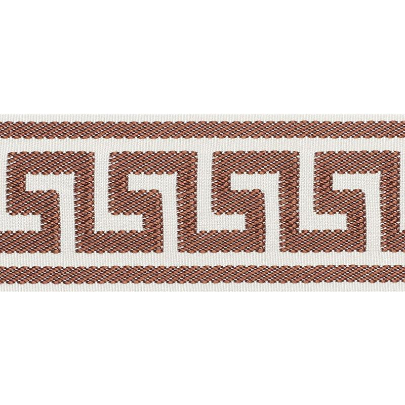 Etienne Silk Greek Key Wide Brown 74704 by Schumacher Trim Perfect Basics: Trims - Fabric Carolina -