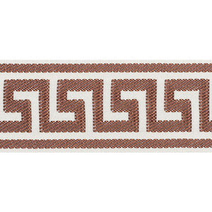 Etienne Silk Greek Key Wide Brown 74704 by Schumacher Trim