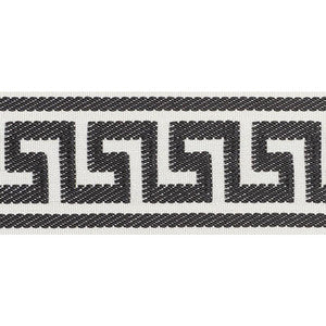 Etienne Silk Greek Key Wide Black 74705 by Schumacher Trim