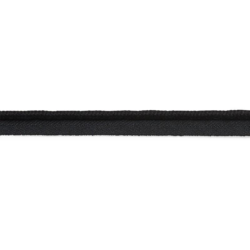 Cedric Cotton Lip Cord Medium Black 74785 by Schumacher Designer Trim Perfect Basics: Trims - Swanky Fabrics -