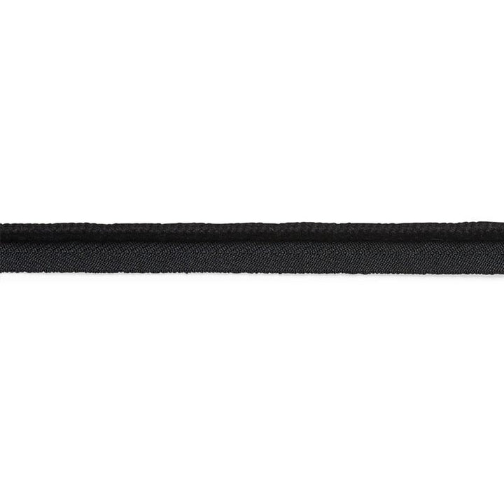Cedric Cotton Lip Cord Medium Black 74785 by Schumacher Trim Perfect Basics: Trims - Fabric Carolina -
