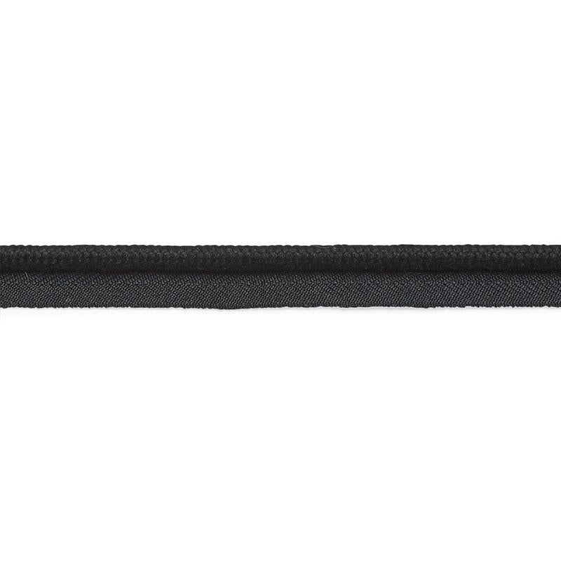 Cedric Cotton Lip Cord Wide Black 74805 by Schumacher Trim Perfect Basics: Trims - Fabric Carolina -