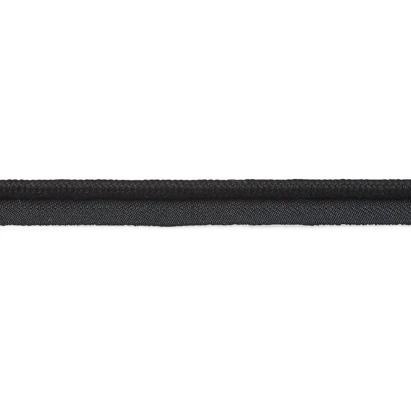 Cedric Cotton Lip Cord Wide Black 74805 by Schumacher Designer Trim Perfect Basics: Trims - Swanky Fabrics -