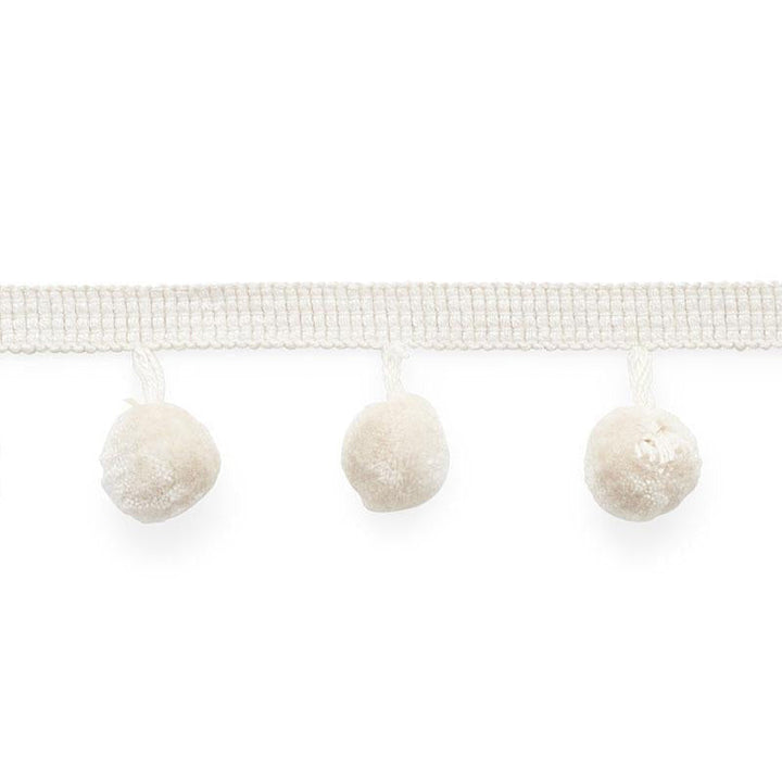 Fletcher Pom Pom Ivory 74890 by Schumacher Designer Trim Perfect Basics: Trims 1.5" - Swanky Fabrics -