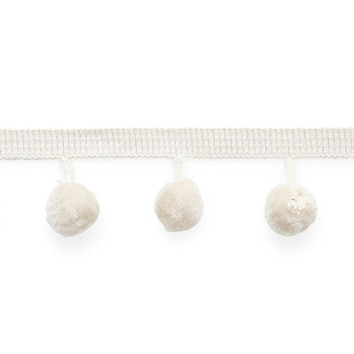 Fletcher Pom Pom Ivory 74890 by Schumacher Trim Perfect Basics: Trims 1.5" - Fabric Carolina -