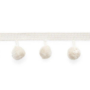 Fletcher Pom Pom Ivory 74890 by Schumacher Trim
