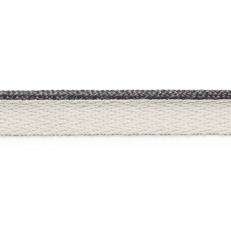 Coleman Lip Cord Charcoal 74929 by Schumacher Designer Trim Perfect Basics: Outdoor Trims - Swanky Fabrics -