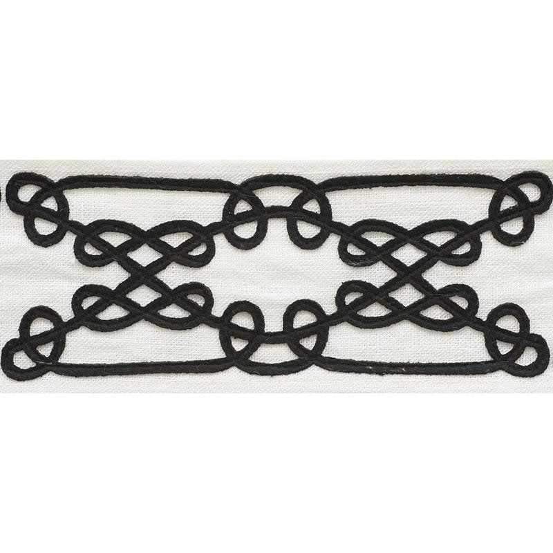 Ormond Tape Black 75352 by Schumacher Trim Nautilus 7.75" - Fabric Carolina -