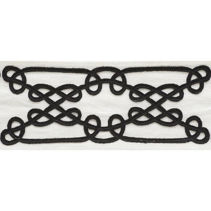 Ormond Tape Black 75352 by Schumacher Trim Nautilus 7.75" - Fabric Carolina -