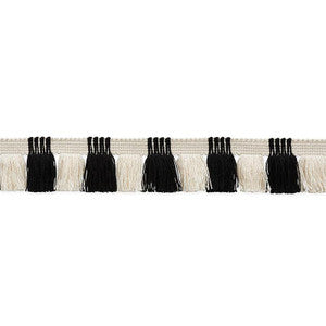 Juno Fringe Black & Ivory 75363 by Schumacher Trim
