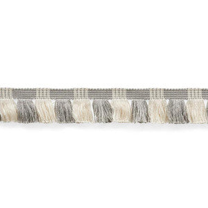 Juno Fringe Grey & Ivory 75364 by Schumacher Trim