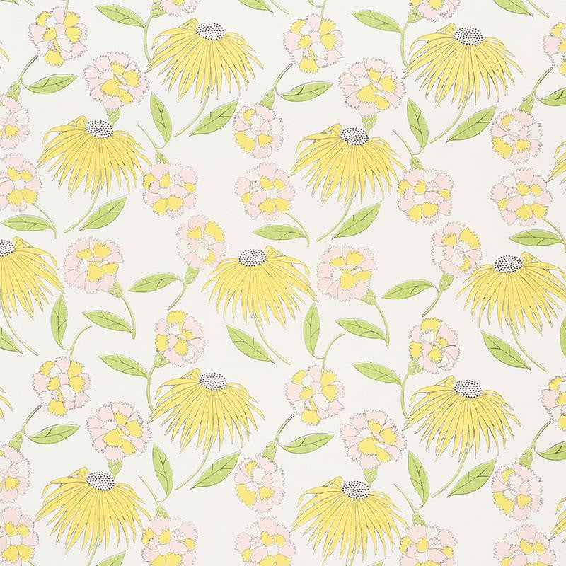 Bouquet Toss Pink Lemonade 177851 by Schumacher Designer Fabric Celerie Kemble 13.5" - Swanky Fabrics -