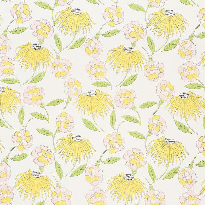 Bouquet Toss Pink Lemonade 177851 by Schumacher Designer Fabric Celerie Kemble 13.5" - Swanky Fabrics -