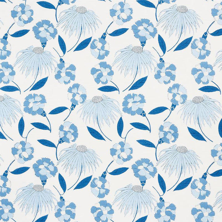 Bouquet Toss Afternoon Blue 177852 by Schumacher Designer Fabric Celerie Kemble 13.5" - Swanky Fabrics -