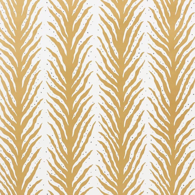 Creeping Fern Gold 5009453 by Schumacher Wallpaper Celerie Kemble 27.0" - Fabric Carolina -