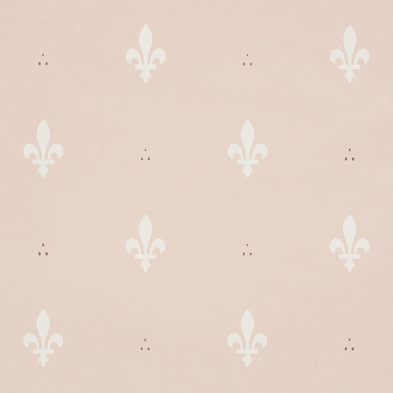Fleur De Lis Blush 5009500 by Schumacher Designer Wallpaper Small-Print Wallpapers 3.88" - Swanky Fabrics -