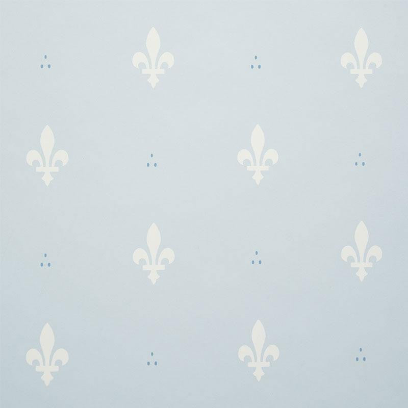 Fleur De Lis Mineral 5009501 by Schumacher Designer Wallpaper Small-Print Wallpapers 3.88" - Swanky Fabrics -