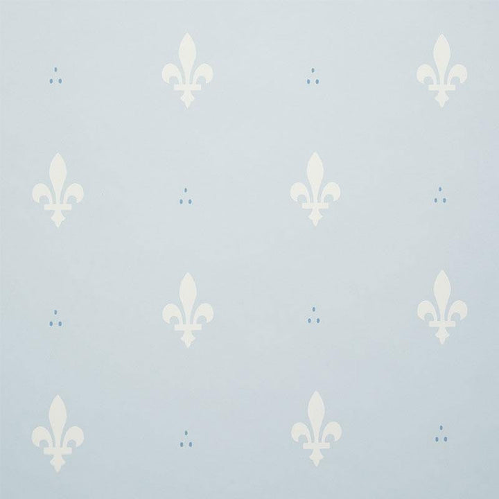 Fleur De Lis Mineral 5009501 by Schumacher Designer Wallpaper Small-Print Wallpapers 3.88" - Swanky Fabrics -