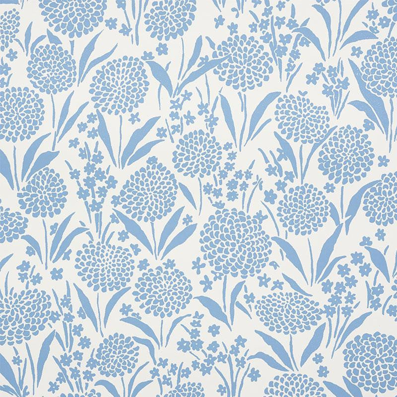 Chrysanthemum Chambray 5009550 by Schumacher Wallpaper Small-Print Wallpapers 13.5" - Fabric Carolina -
